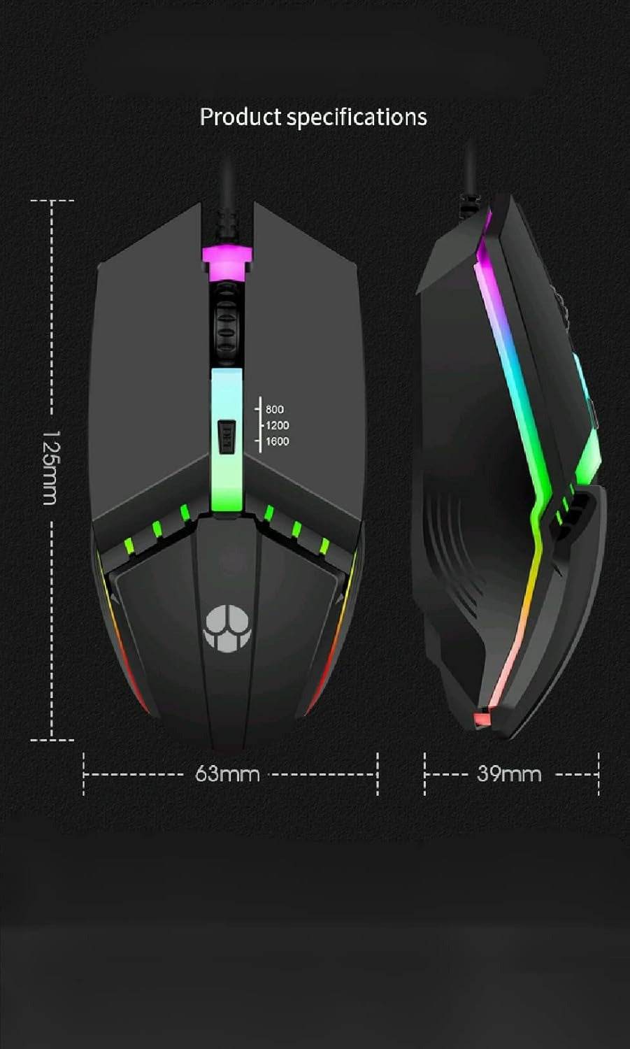 Mouse Gamer X3 Ergonómico - DPI 800-1600 3 Botones | INOTEK