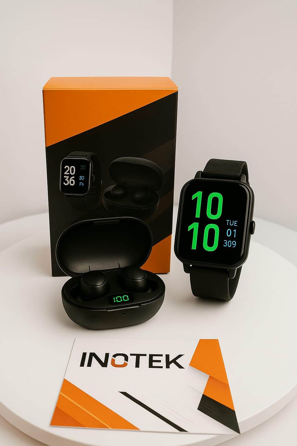 Combo Smartwatch + Audífonos Bluetooth 2 en 1 | Reloj Inteligente con Auriculares